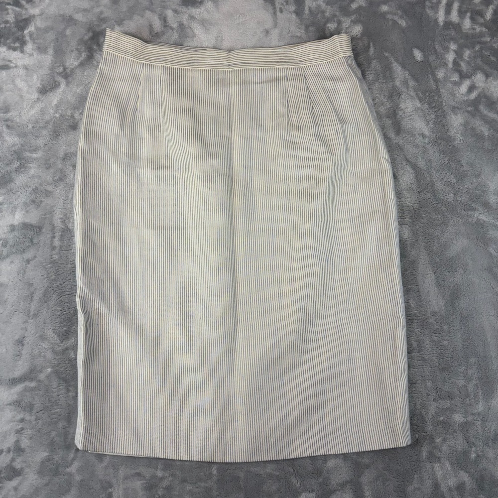 Vintage Louis Feraud Seersucker Straight Pencil Skirt Size 16 Business